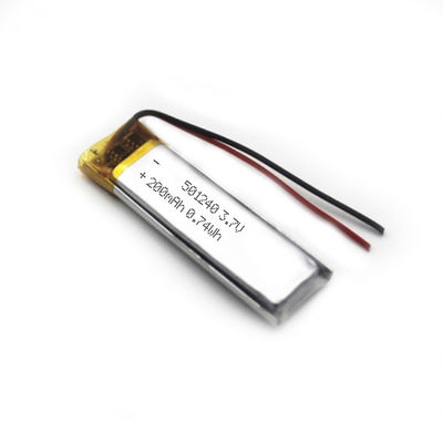 501240 Navulbare Batterij 051240 van Mini Flat Lithium Polymer Battery 3.7v 200mAh